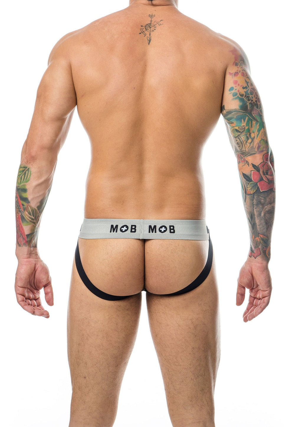 Classic white MOB striped jockstrap