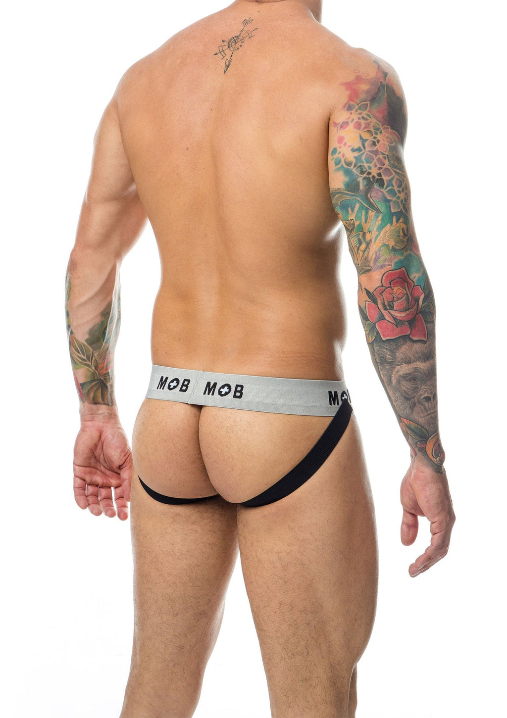 Classic white MOB striped jockstrap