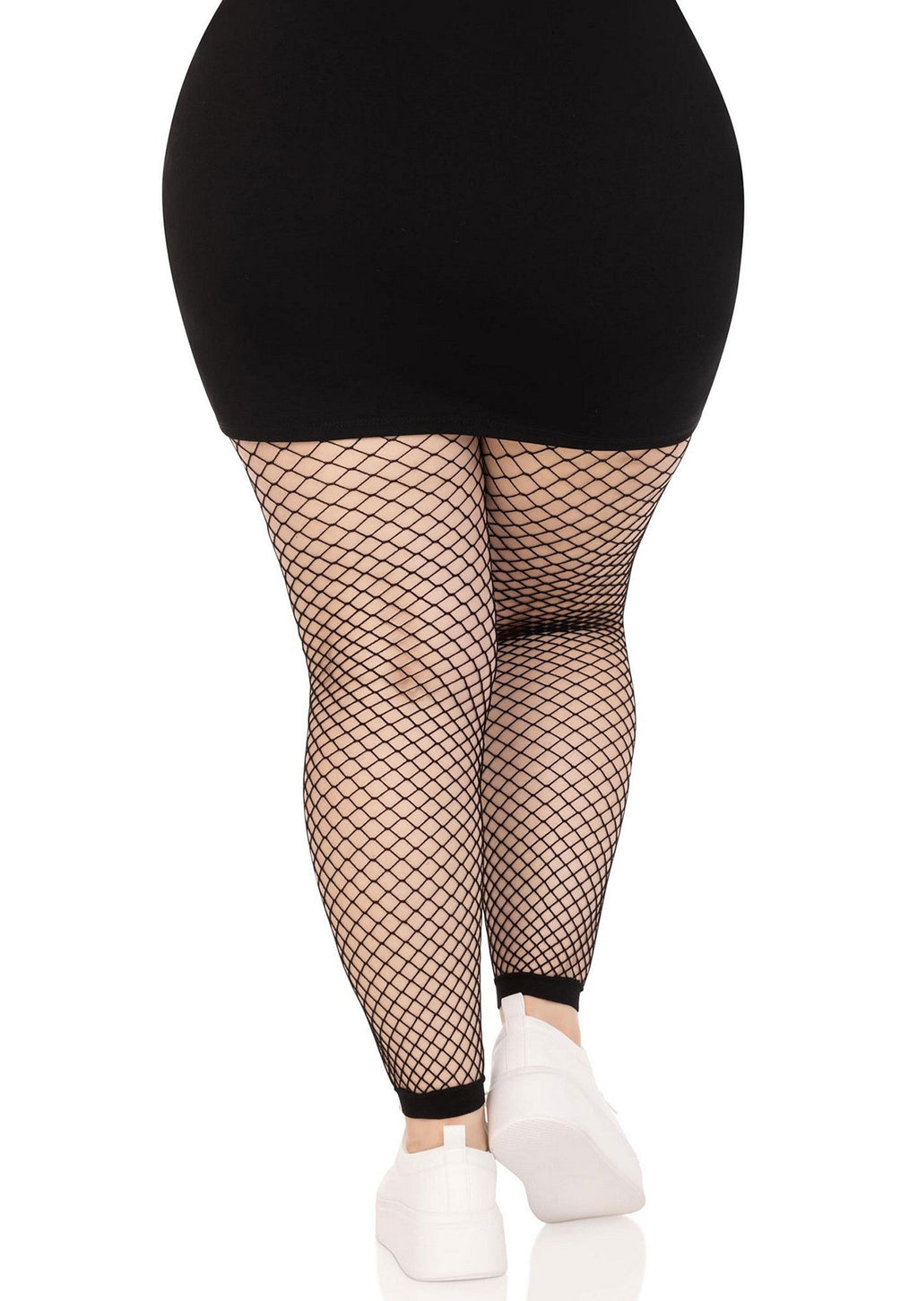Plus Industrial Fishnet Tights with no feet black