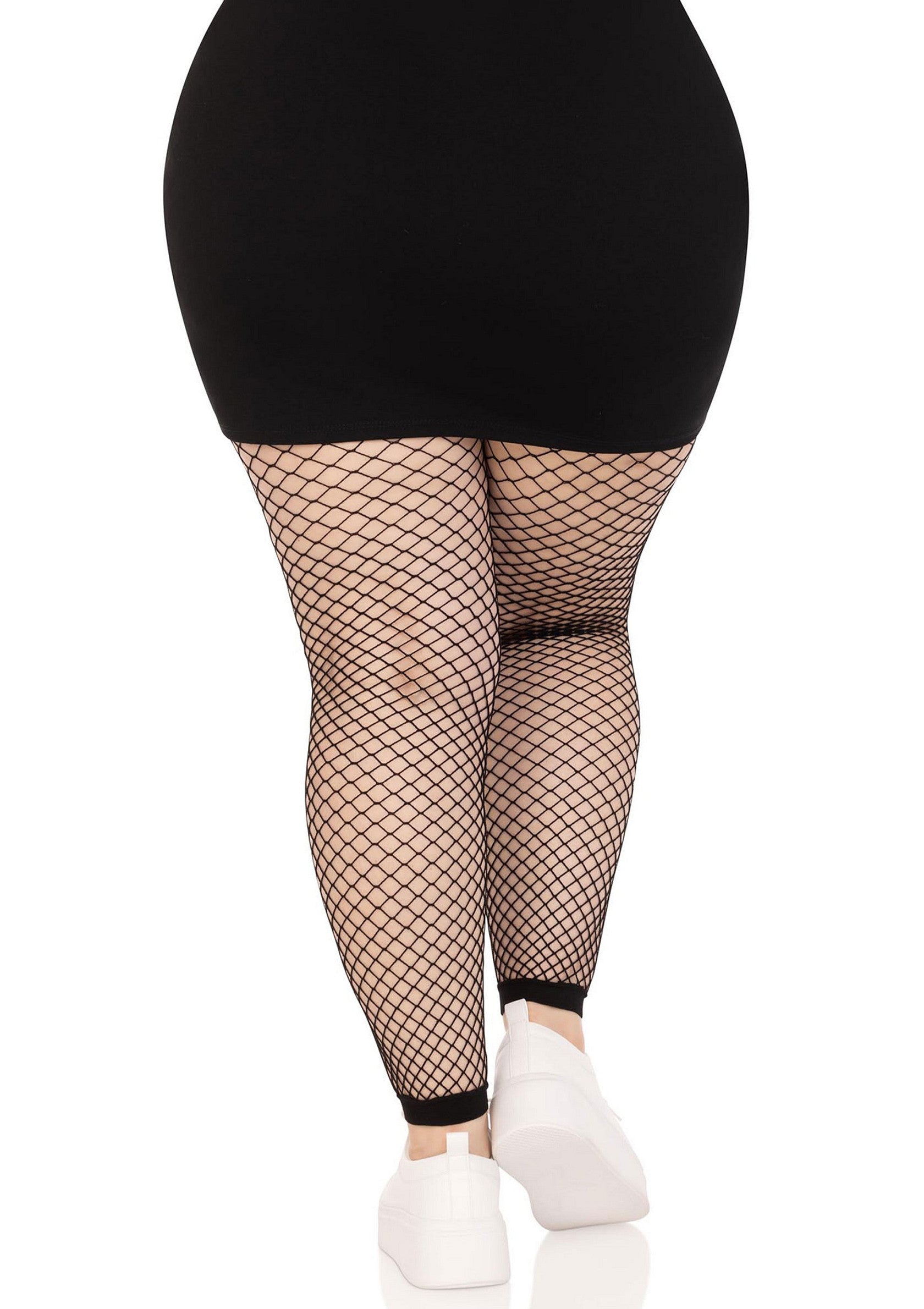 Plus Industrial Fishnet Tights with no feet black