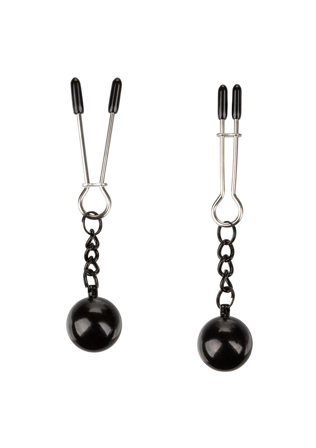 Weighted black nipple clamps