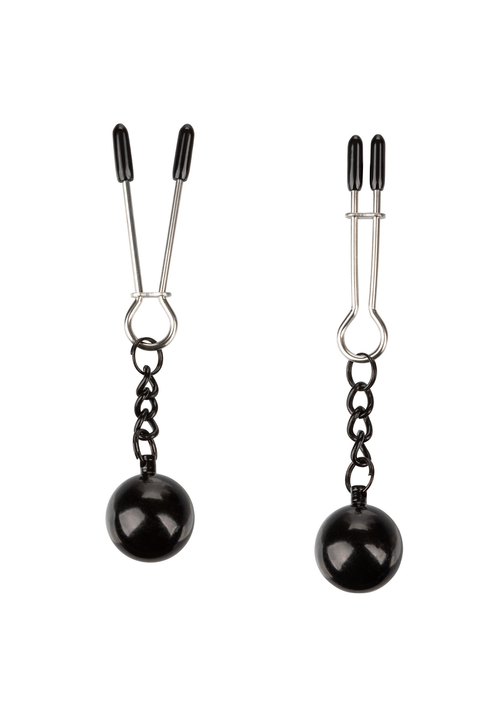 Weighted black nipple clamps