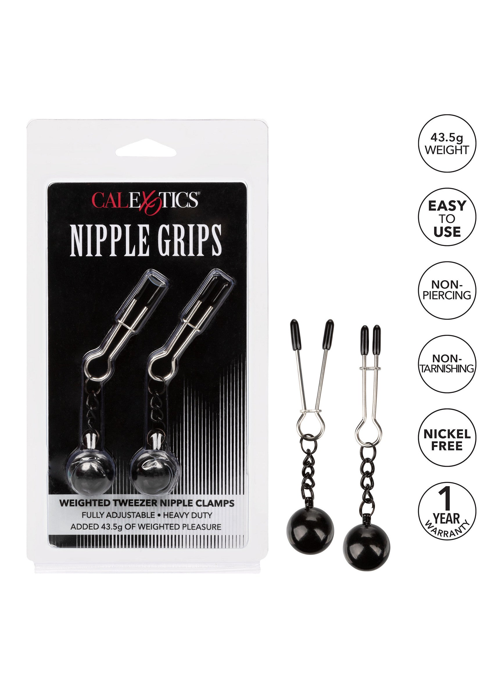 Weighted black nipple clamps