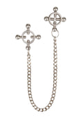 4-point nipple clamp with silver chain
