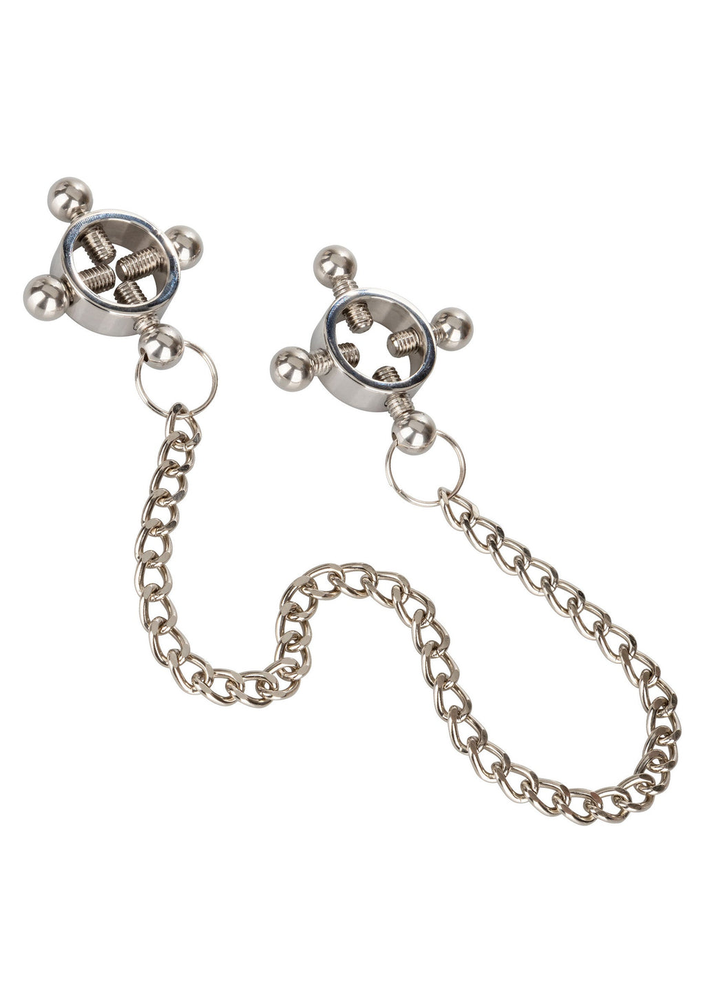 4-point nipple clamp with silver chain