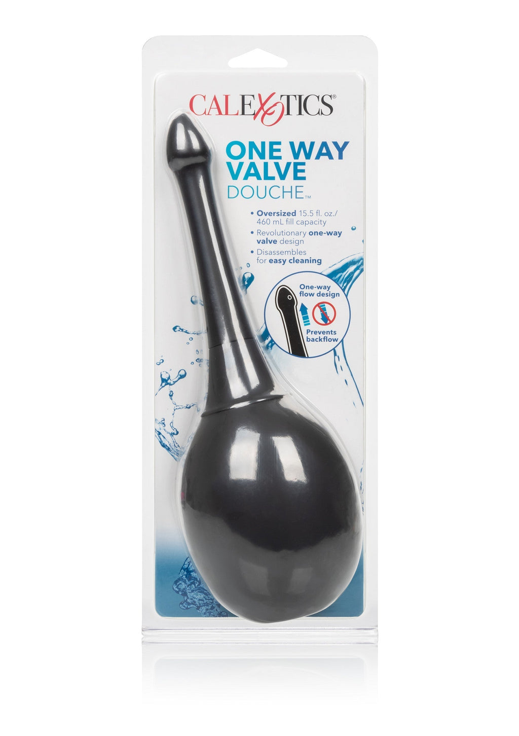Shower with black one-way valve