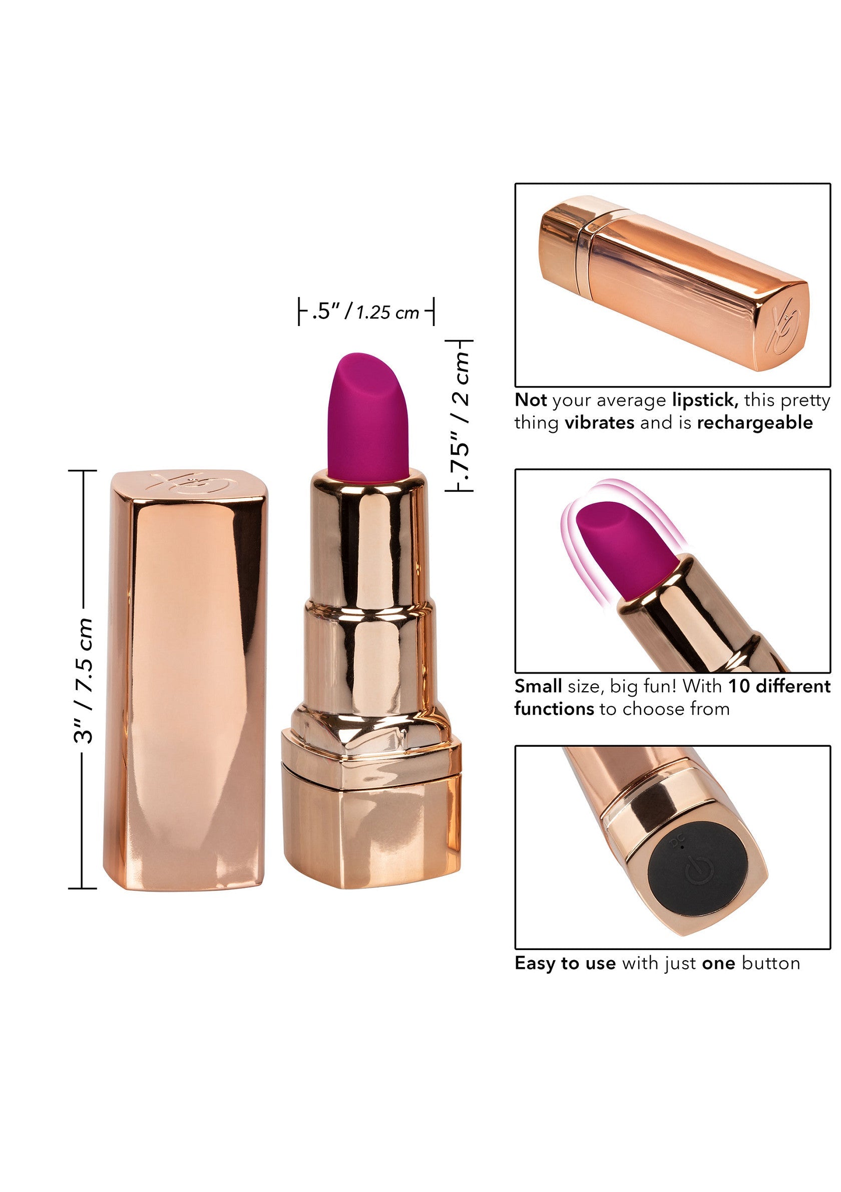 Rechargeable Hide & Play Lipstick in purple
