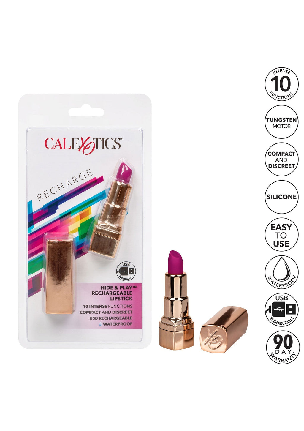 Rechargeable Hide & Play Lipstick in purple