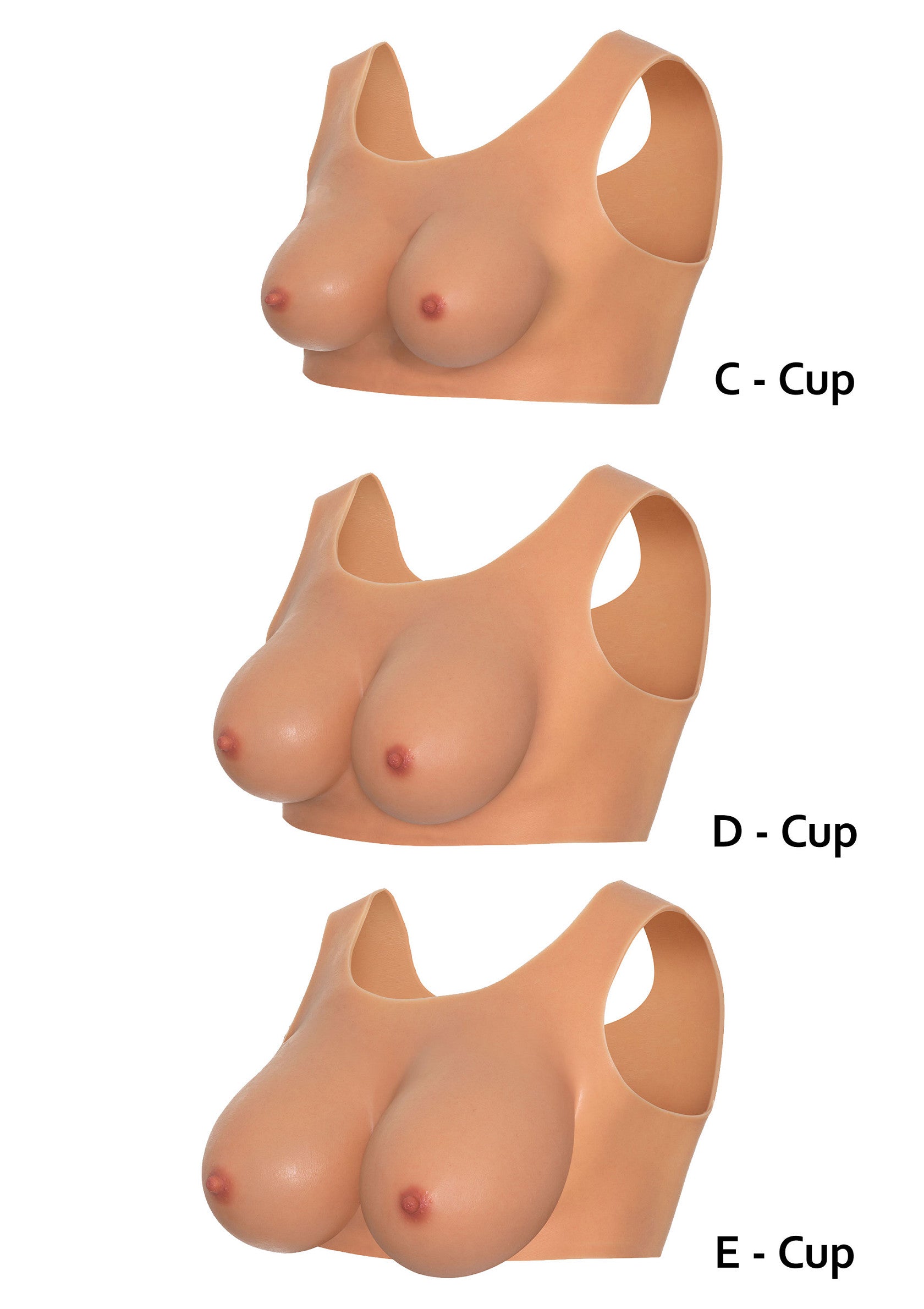 Wearable breasts C cup skin