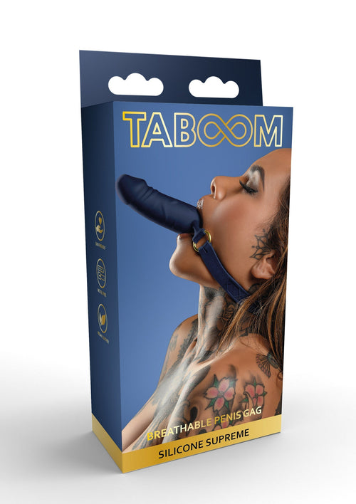 Blue breathable silicone penis gag