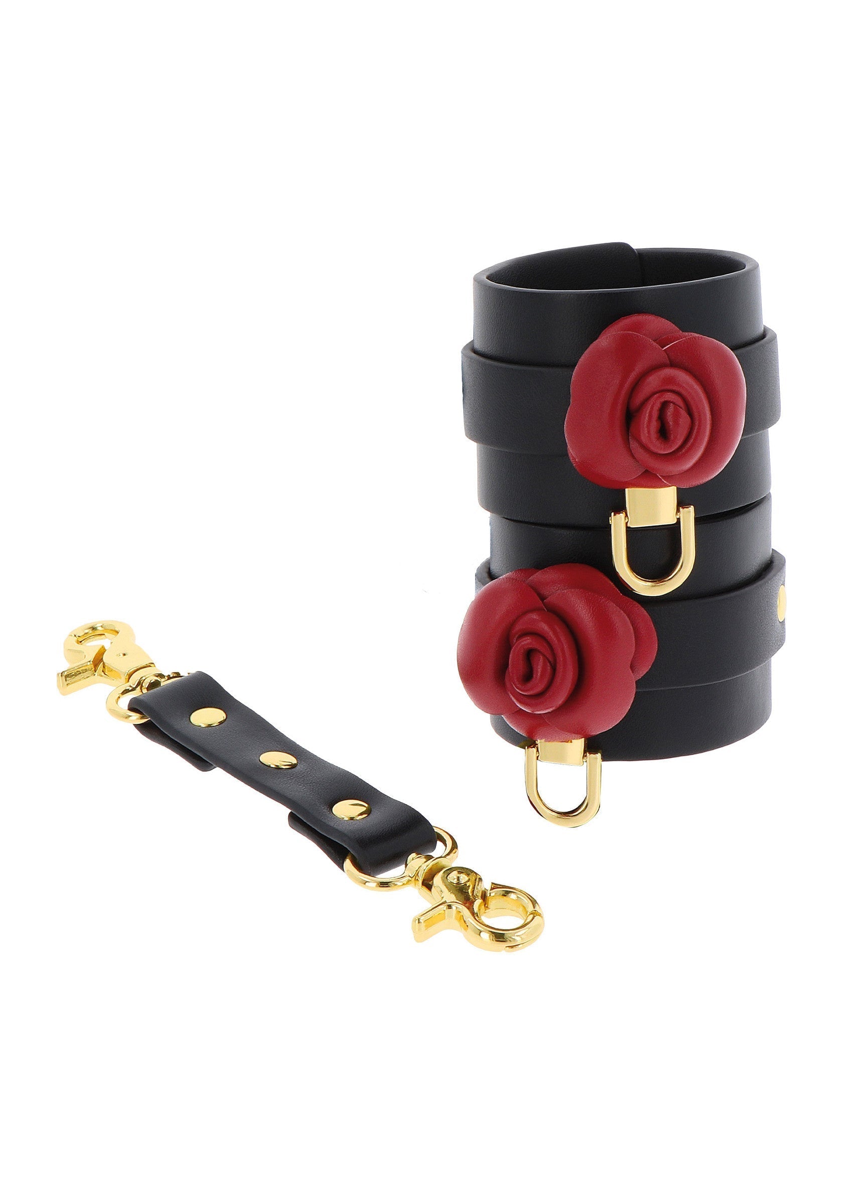 Wild Roses ankle cuffs in black