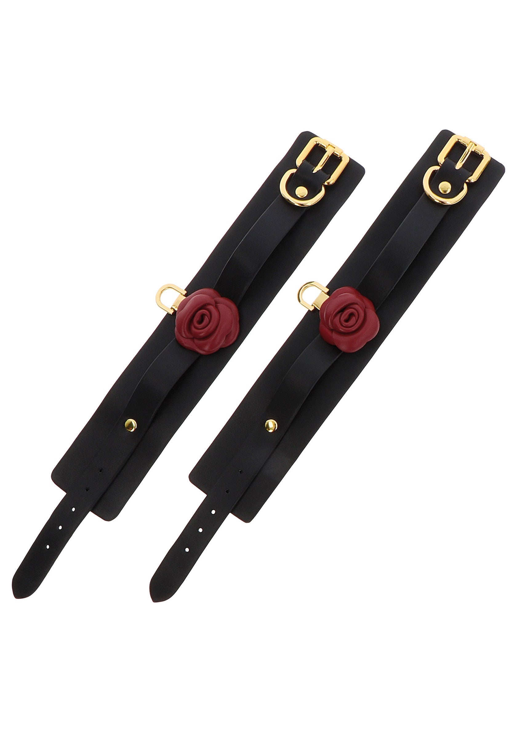 Wild Roses ankle cuffs in black