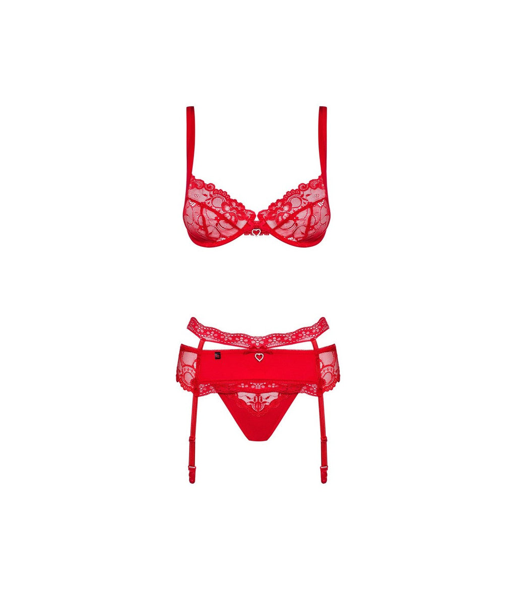 HEARTINA 3 PIECE SET RED S/M