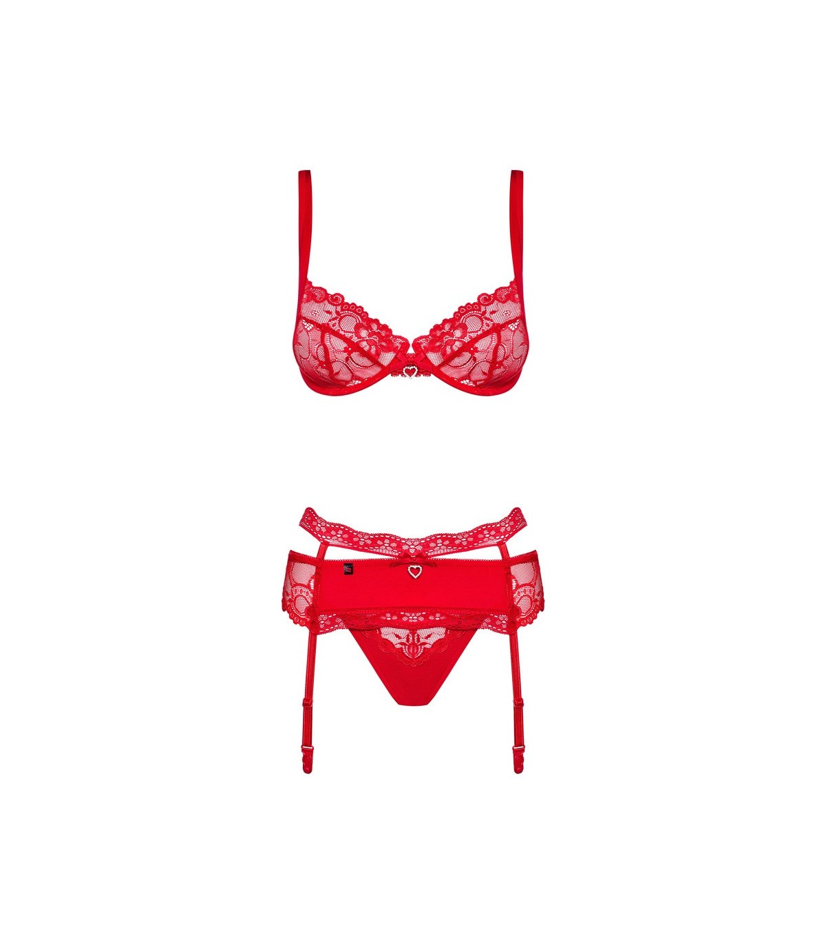HEARTINA 3 PIECE SET RED S/M
