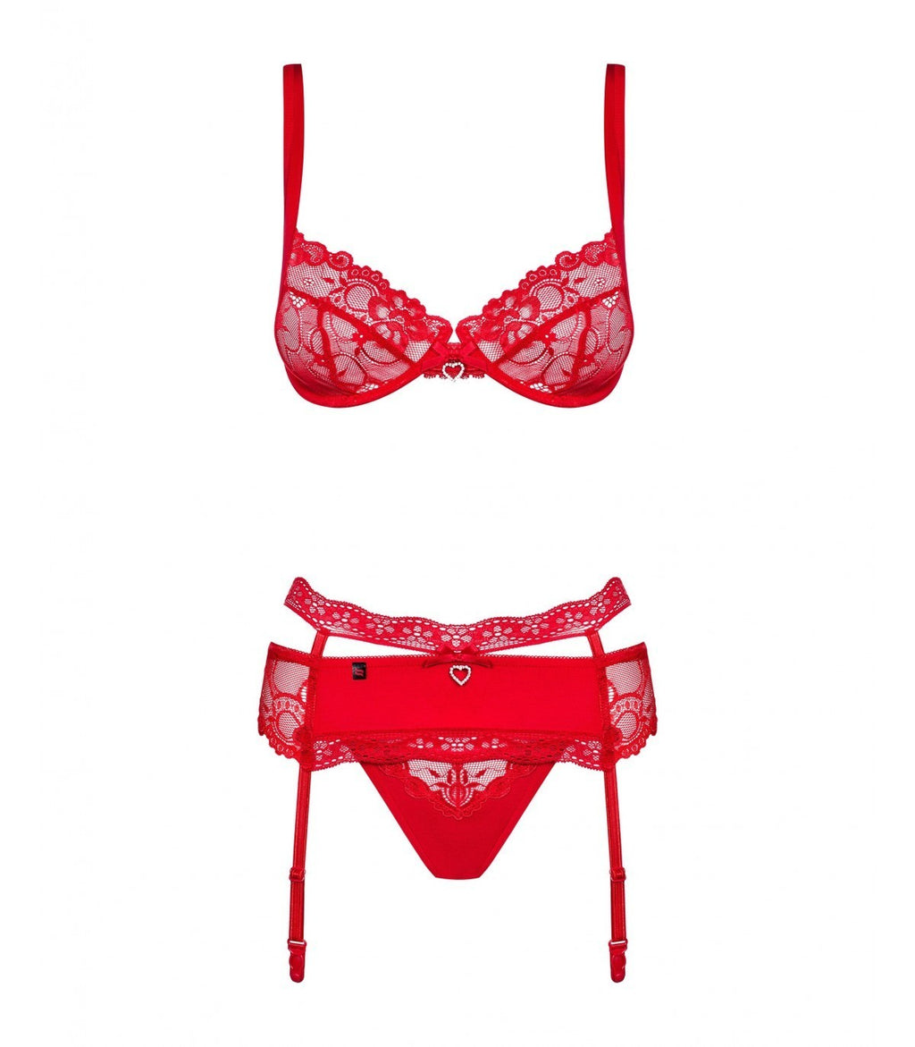 HEARTINA 3 PIECE SET RED S/M