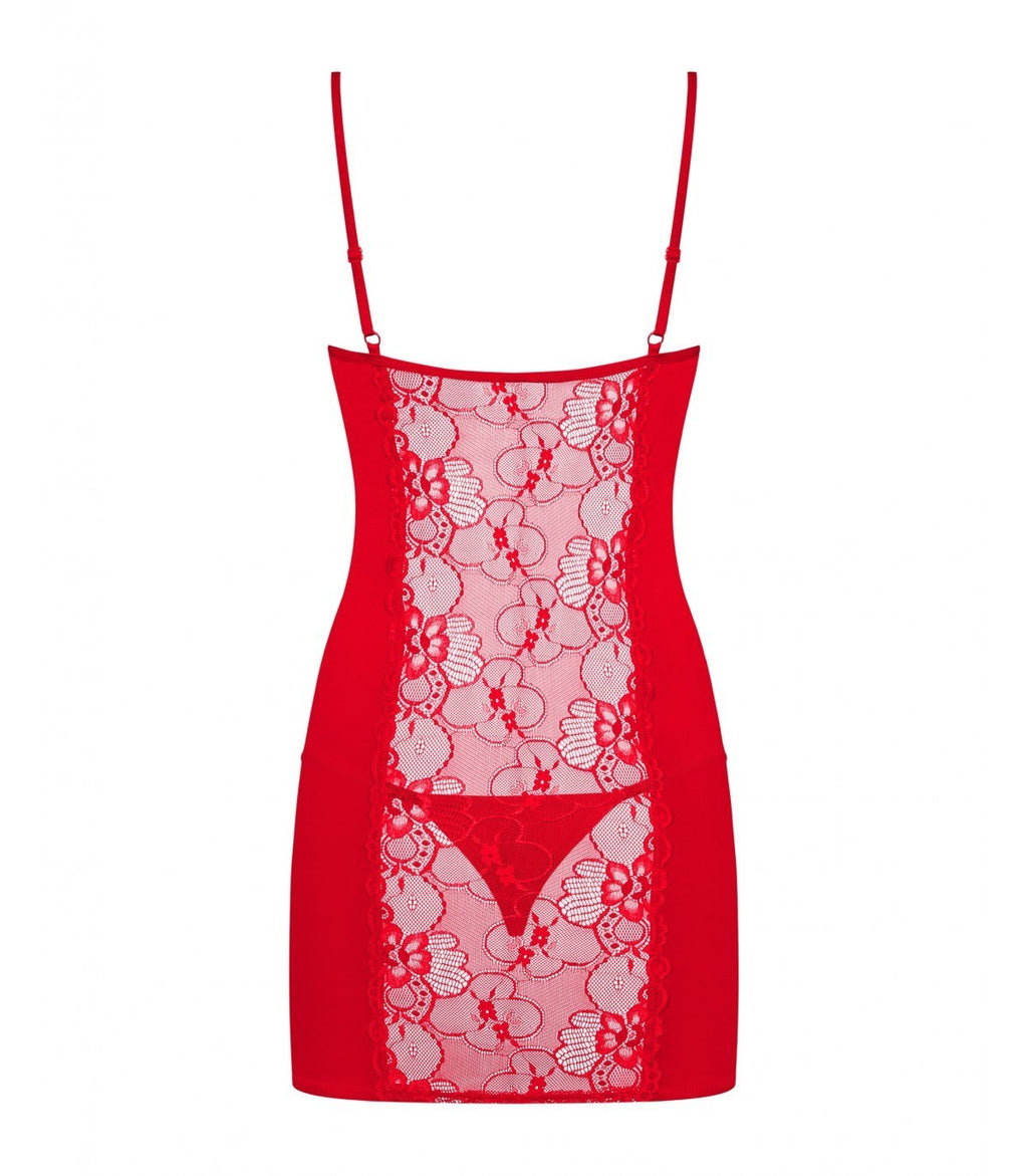 HEARTINA CHEMISE AND THONG RED S/M