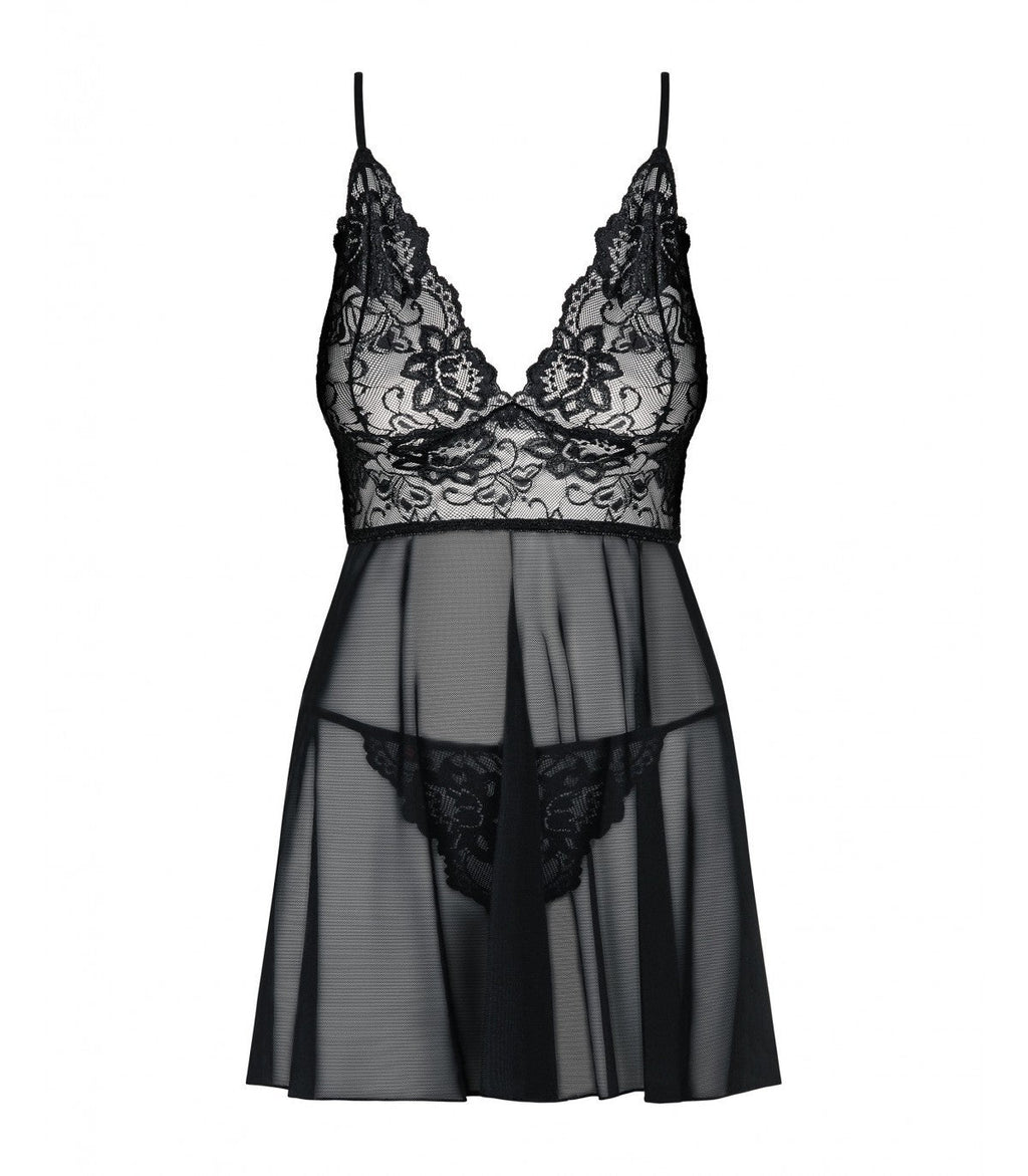 BABYDOLL AND THONG IDILLIA BLACK S/M