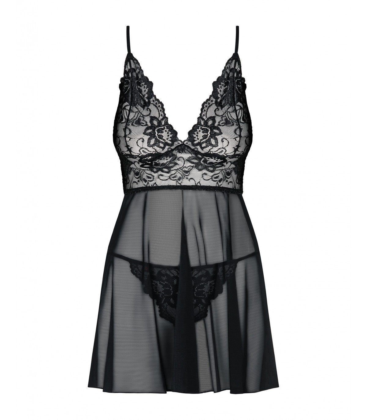 BABYDOLL AND THONG IDILLIA BLACK S/M