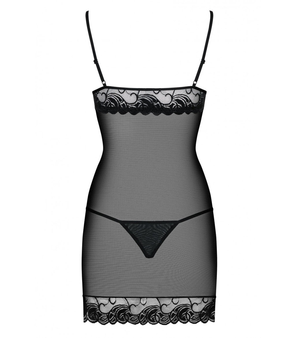 WONDERIA CHEMISE AND THONG BLACK S/M