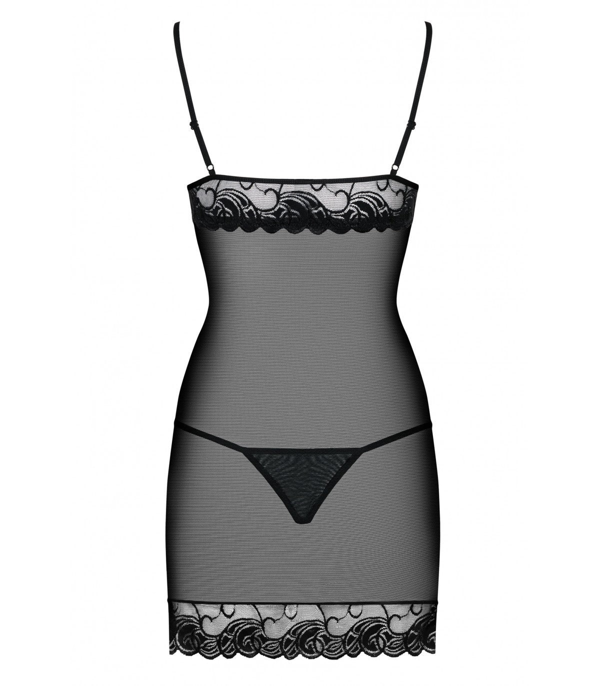 WONDERIA CHEMISE AND THONG BLACK S/M