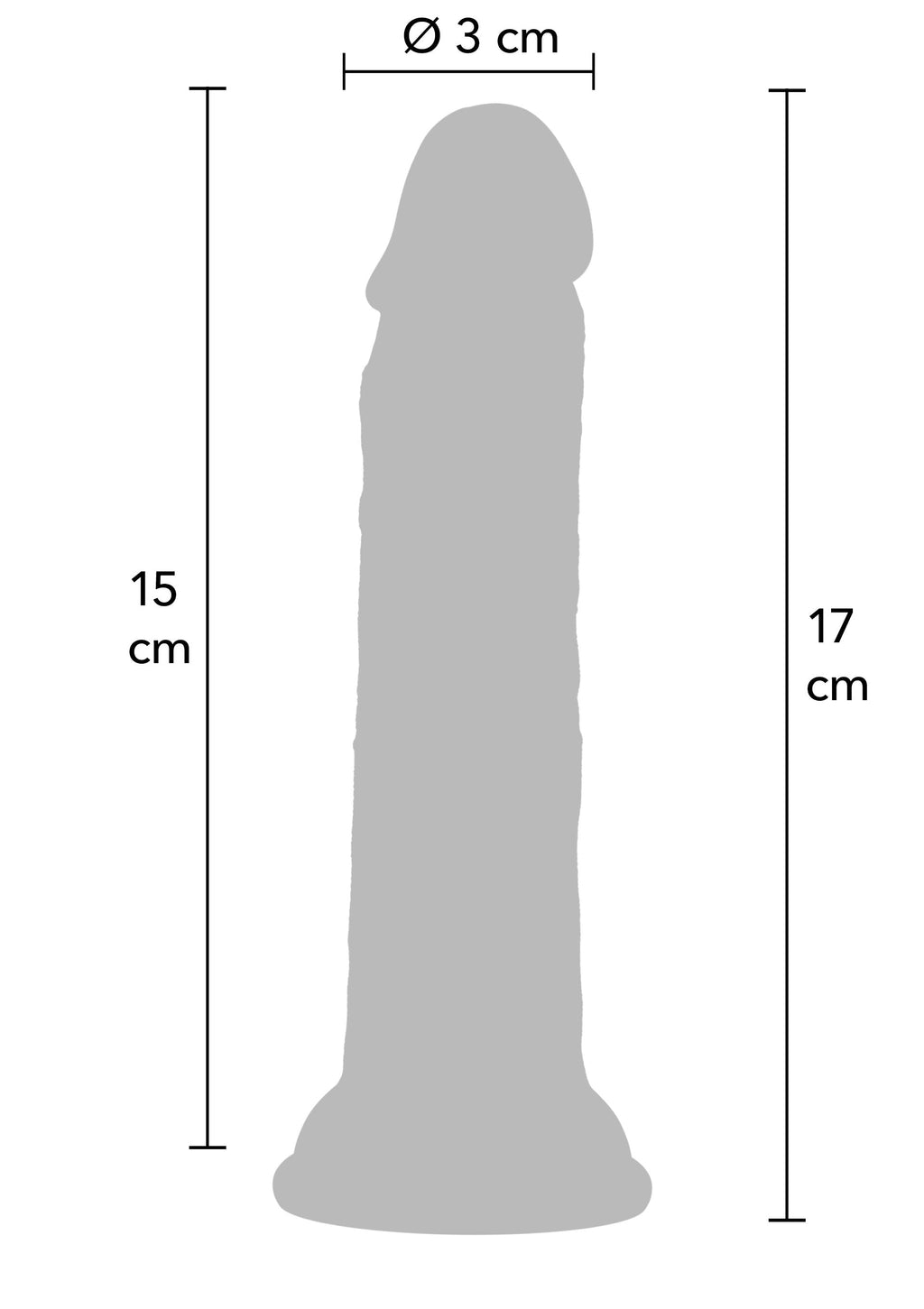 Realistic Liquid Silicone Dildo 17cm