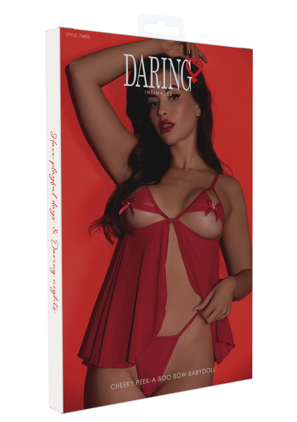 Red Babydoll Cheeky Peek-a-Boo Bow