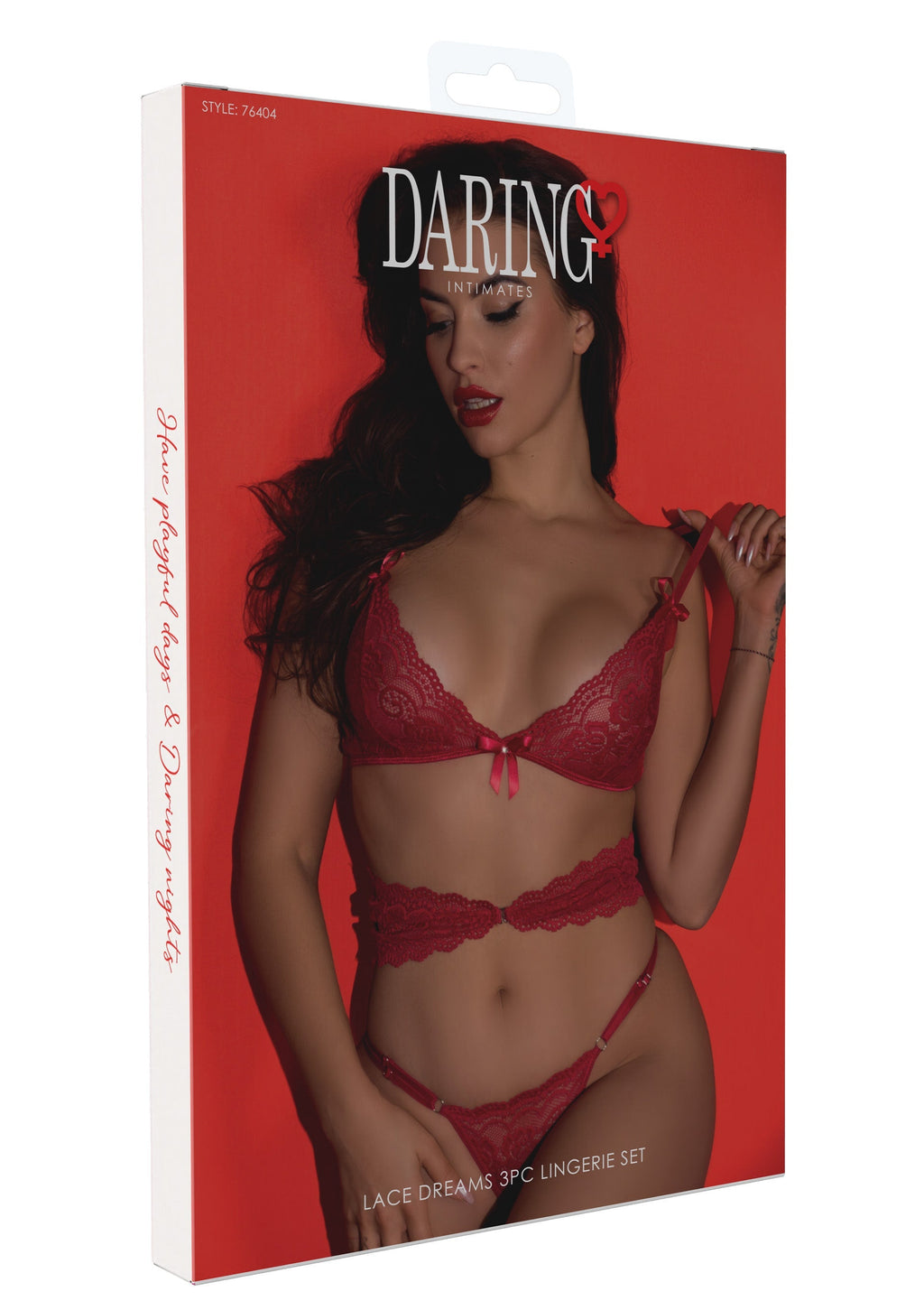 Red 3-piece Lace Dreams lingerie set