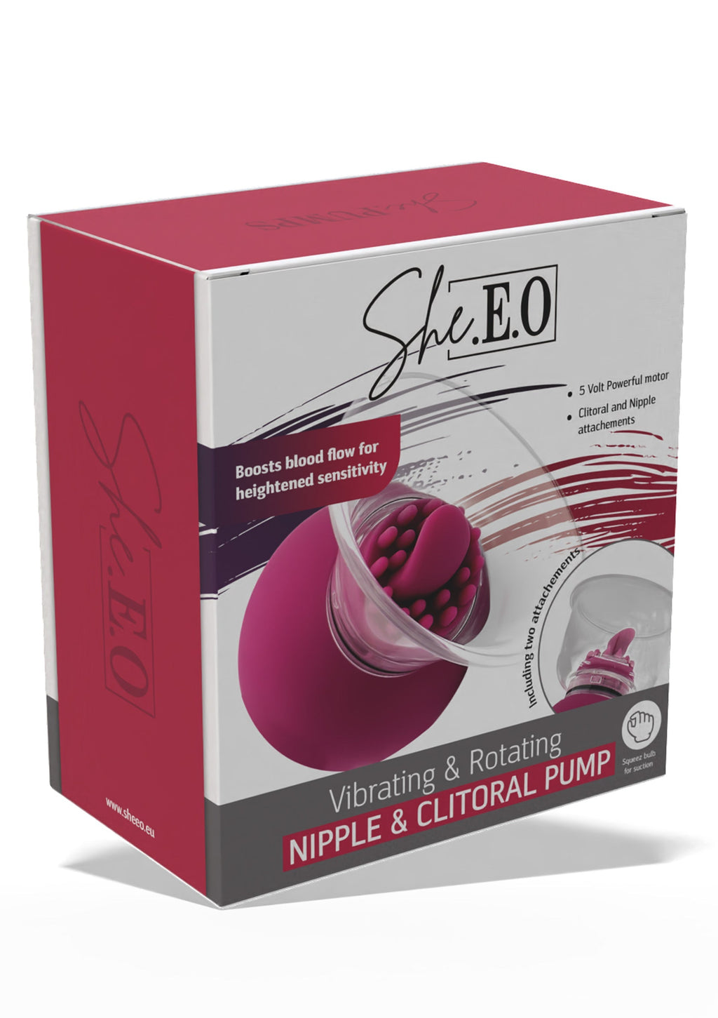 Vibrating and rotating pump for nipples and clitoris, purple
