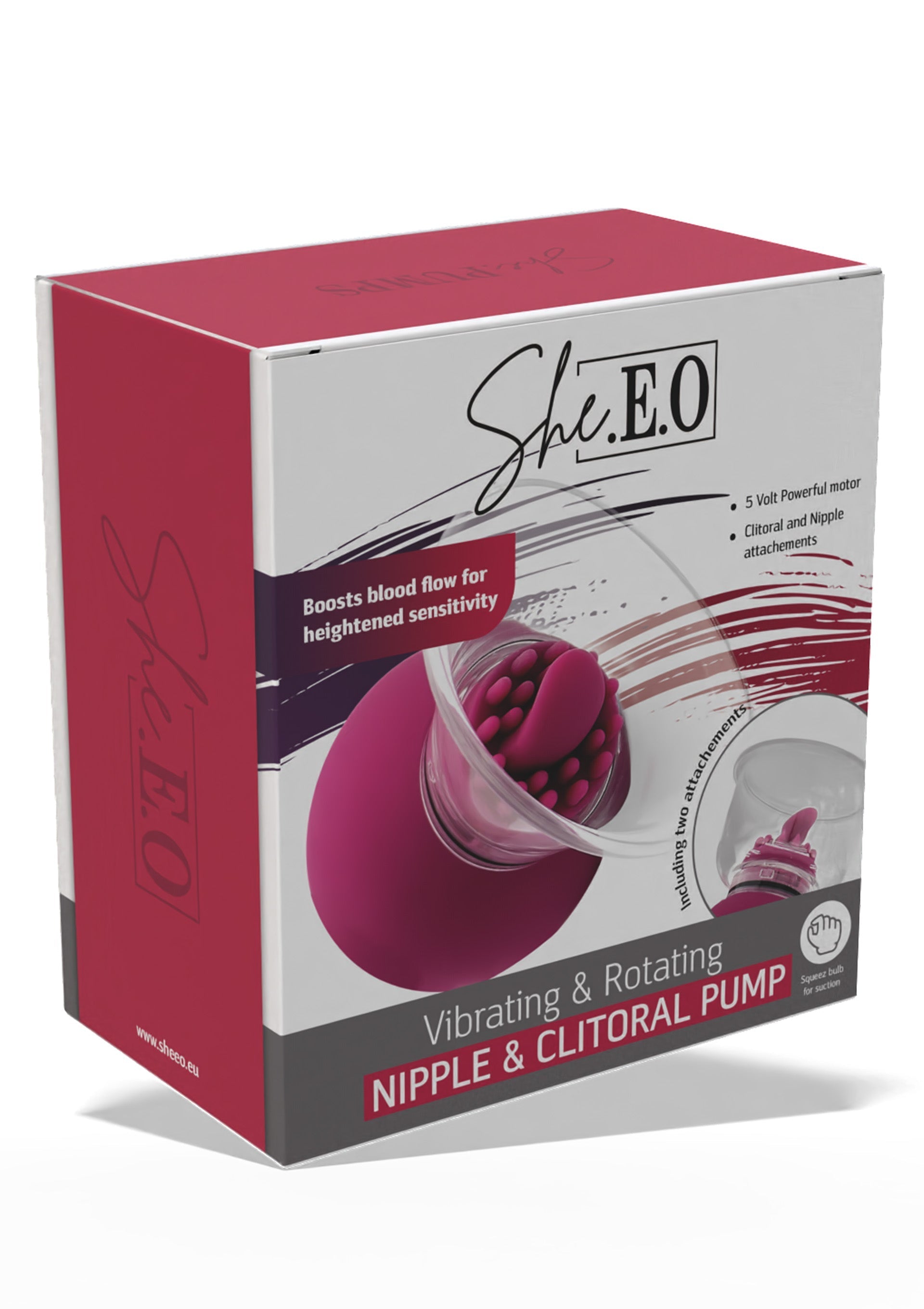 Vibrating and rotating pump for nipples and clitoris, purple