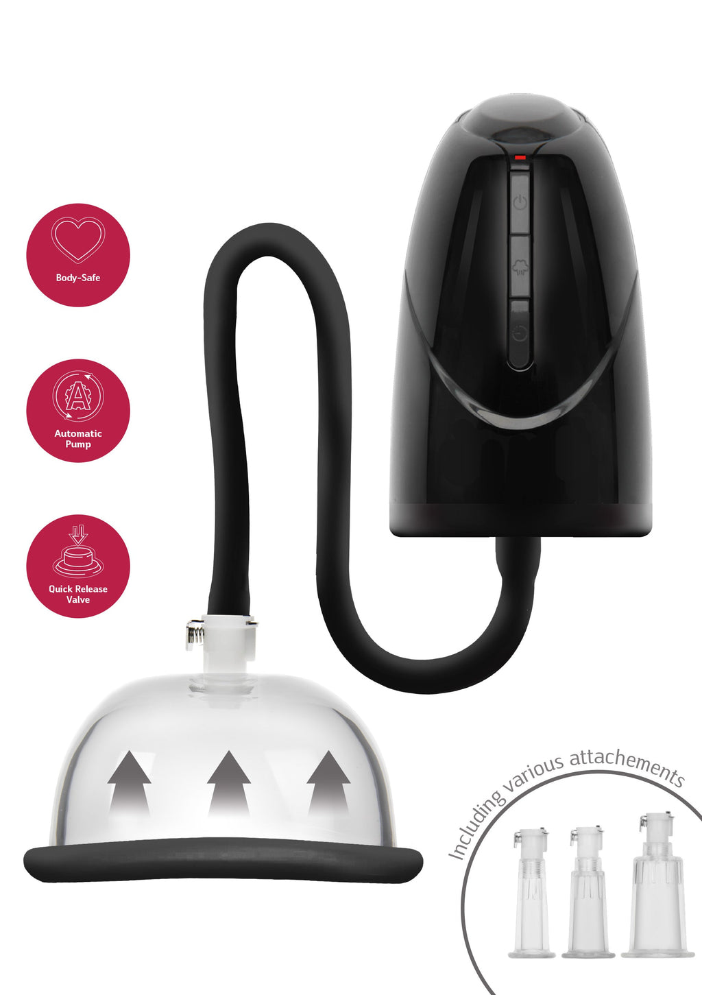 Automatic black vaginal and clitoral vacuum pump