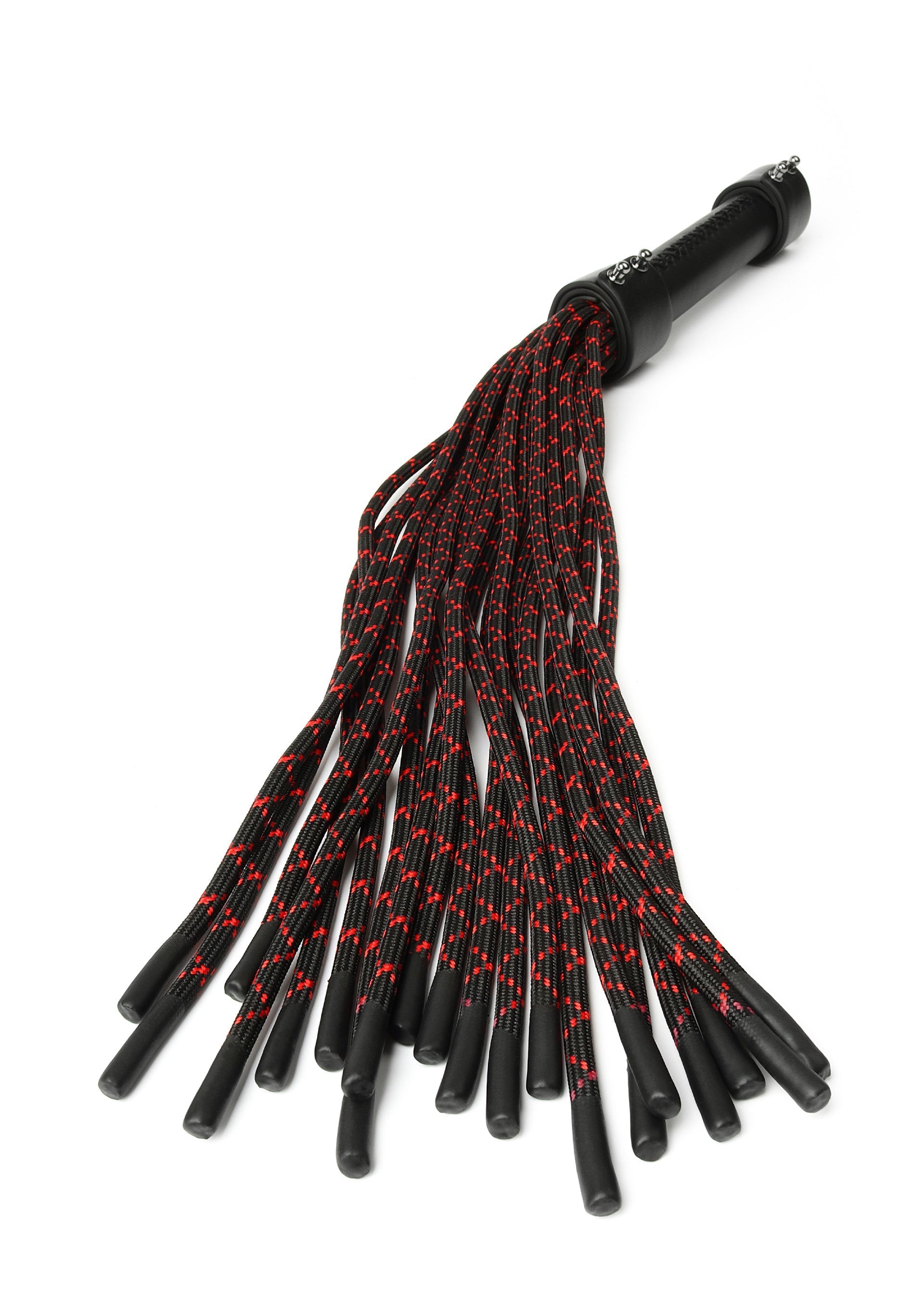 Whip with genuine black leather knot