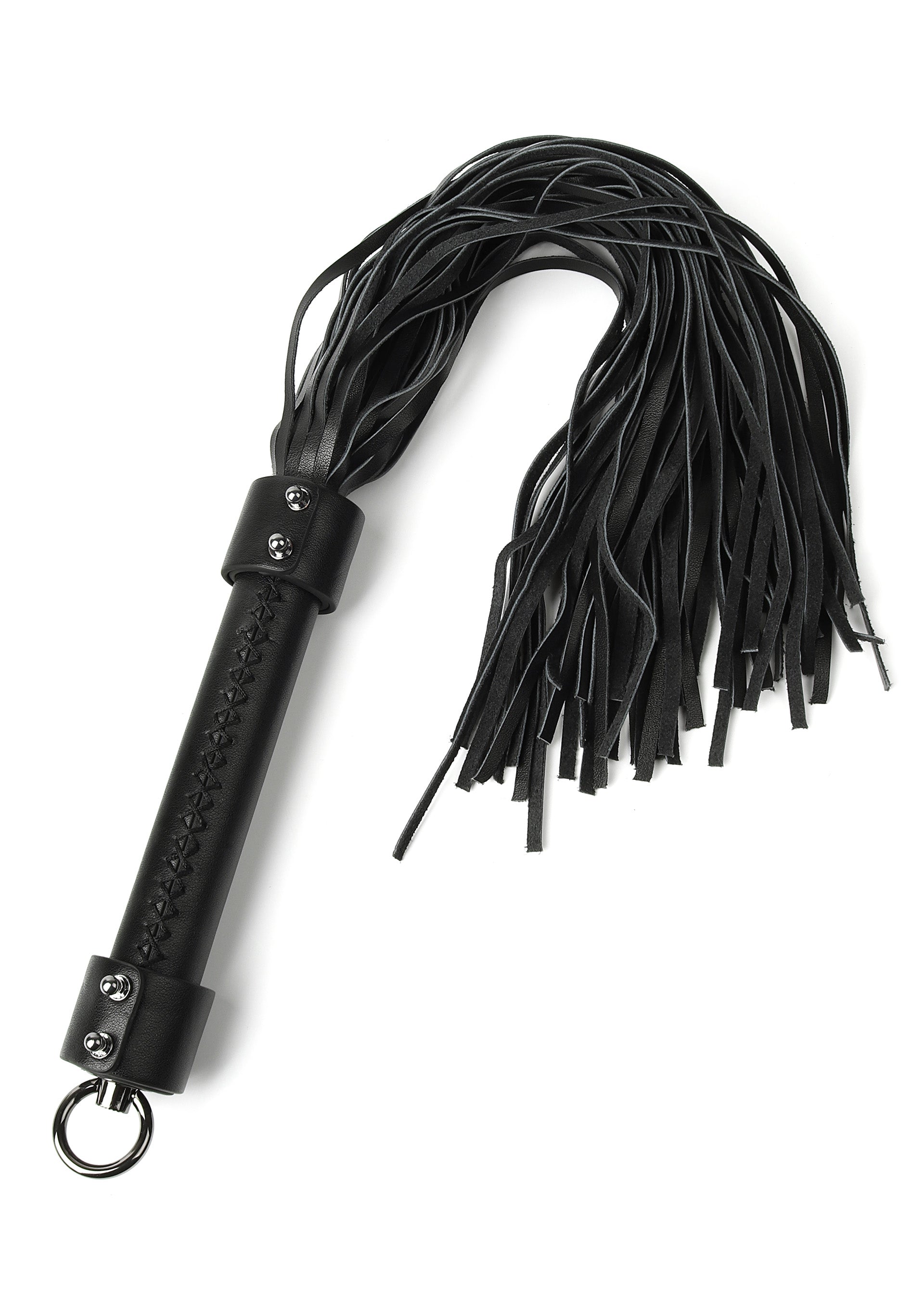 Genuine leather whip 55 cm black