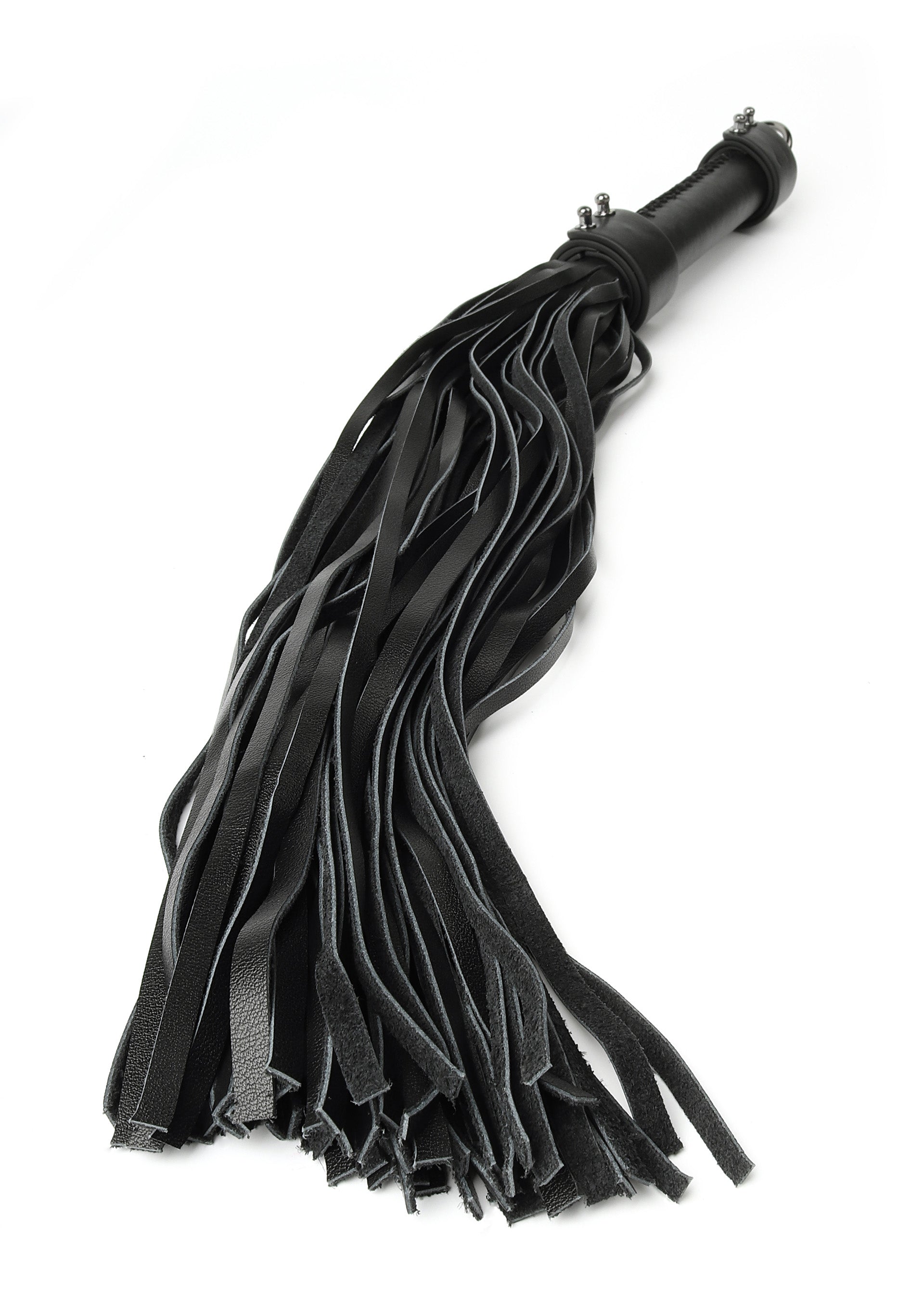 Genuine leather whip 55 cm black