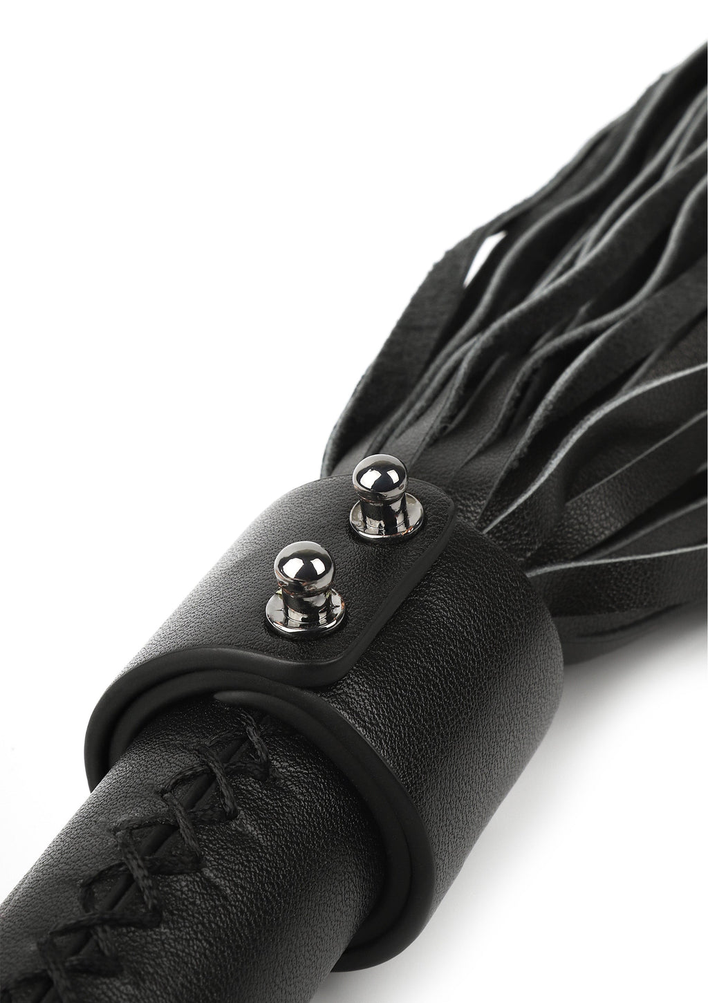 Genuine leather whip 55 cm black