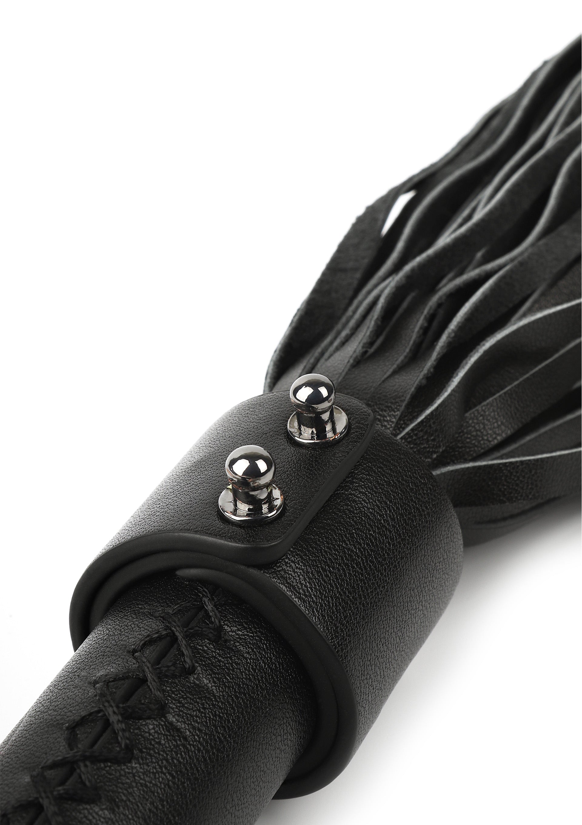 Genuine leather whip 55 cm black