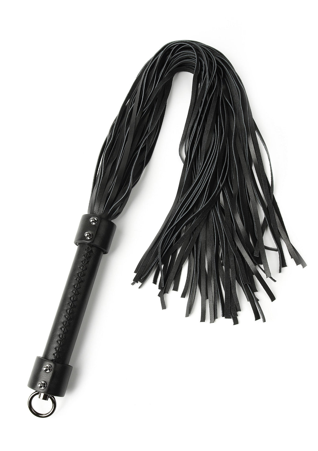 Genuine leather whip 75cm black