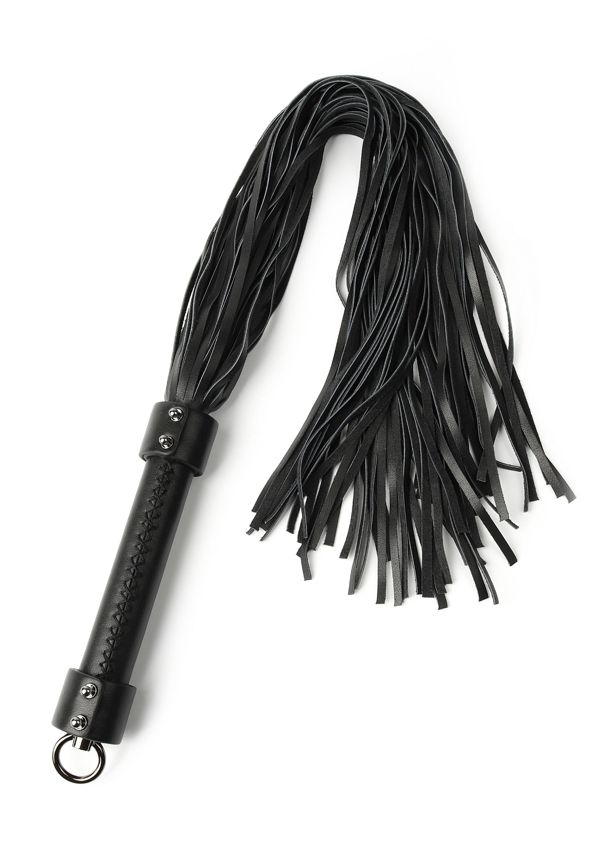 Genuine leather whip 75cm black
