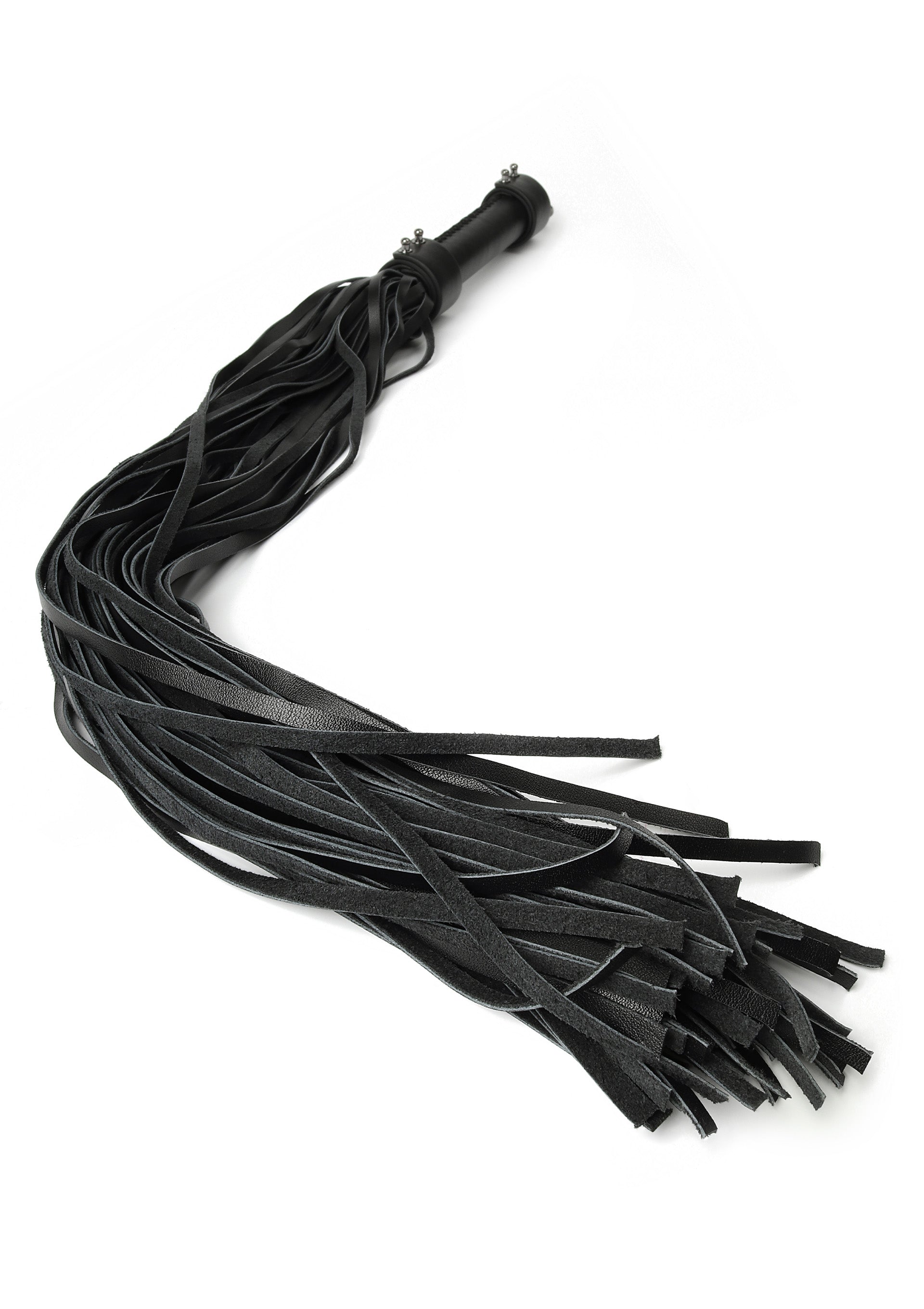 Genuine leather whip 75cm black