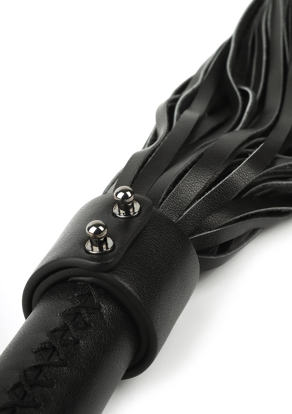 Genuine leather whip 75cm black