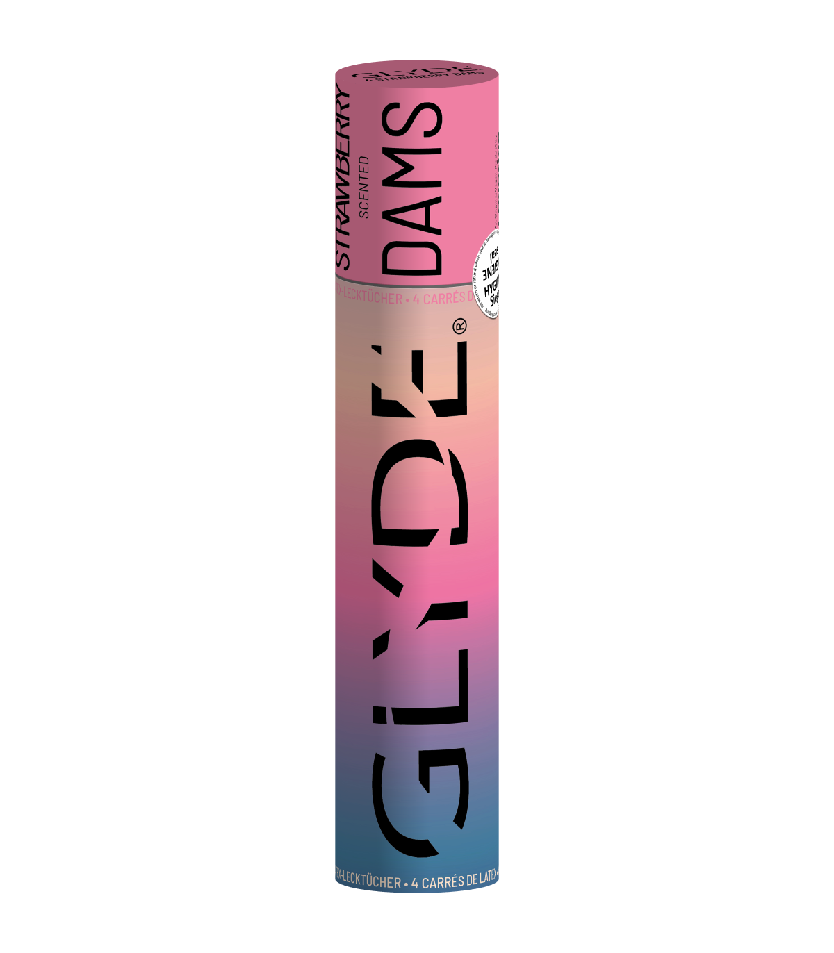 GLYDE DAMS LATEX BARRIERS FOR ORAL SEX 4 COUNT STRAWBERRY