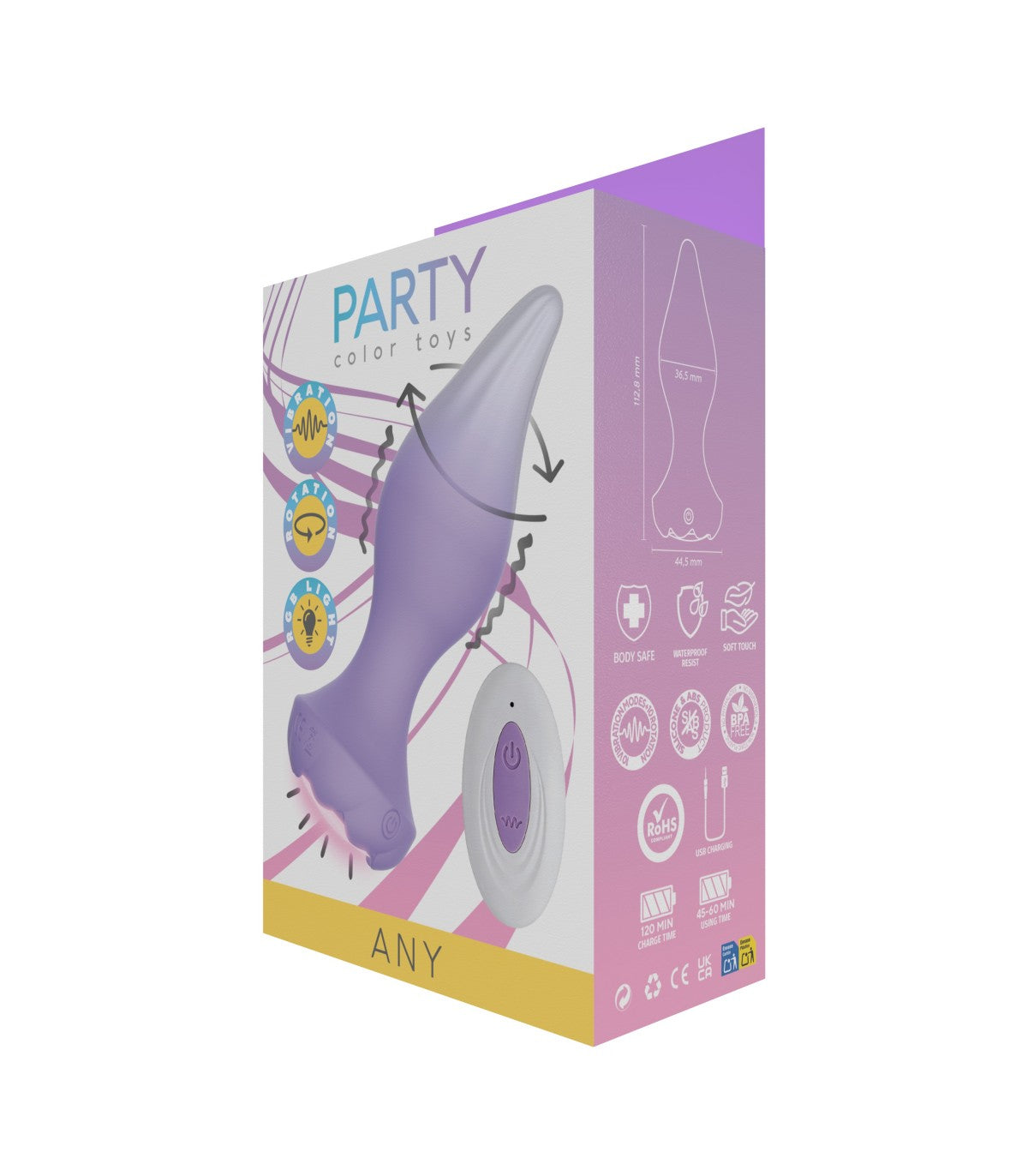 ANY USB ROTATING VIBRATOR BUTT PLUG WITH REMOTE CONTROL