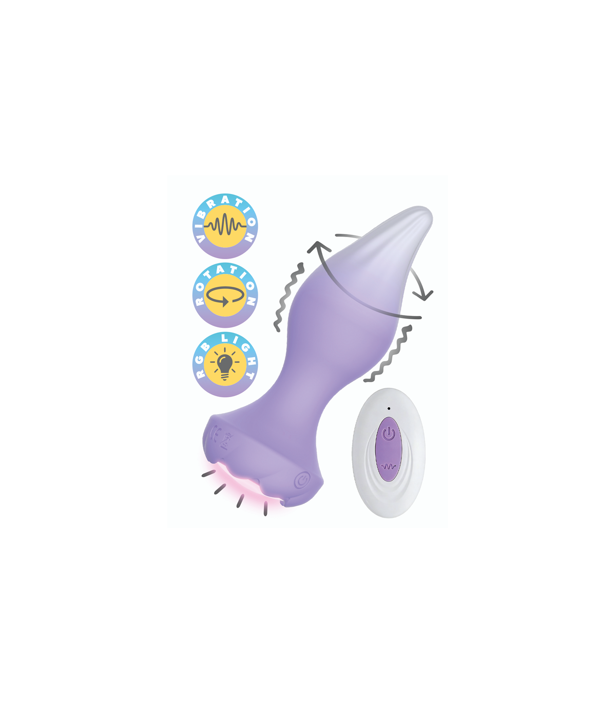 ANY USB ROTATING VIBRATOR BUTT PLUG WITH REMOTE CONTROL