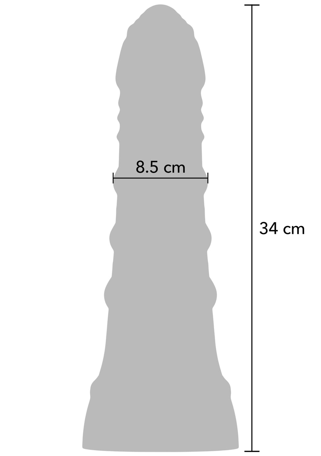 Large black PVC dong 34 cm