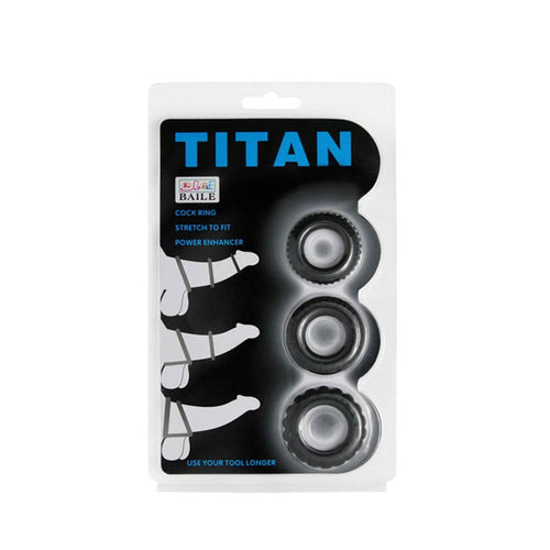 Titan 3-in-1 Black Silicone Rings